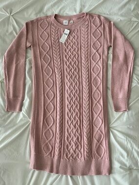 GAP Kids Cable Knit Sweater Dress - Dusty Pink